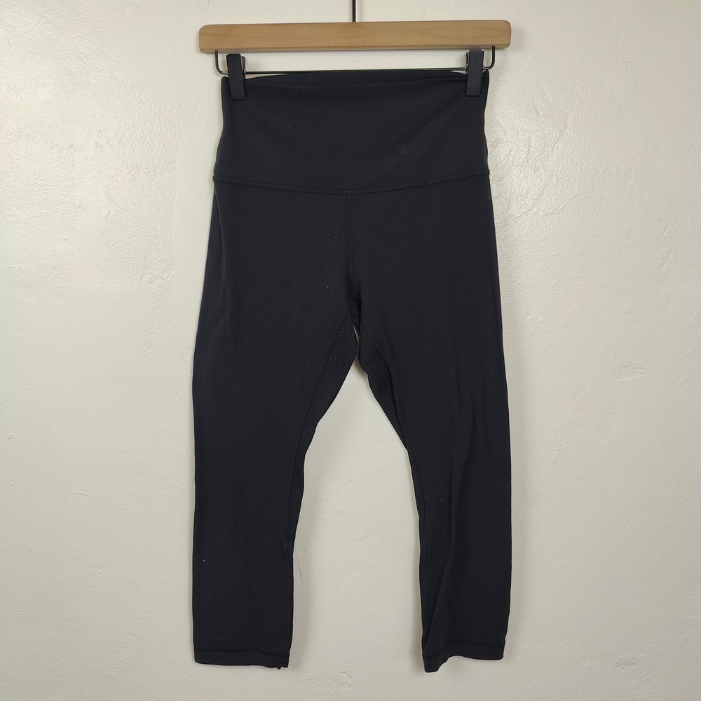 Lululemon Align Crop Pants Womens 6 Black High Rise 21" Nulu Yoga Athleisure - Picture 2 of 8